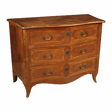 Louis XV style panelled and inlaid wood commode