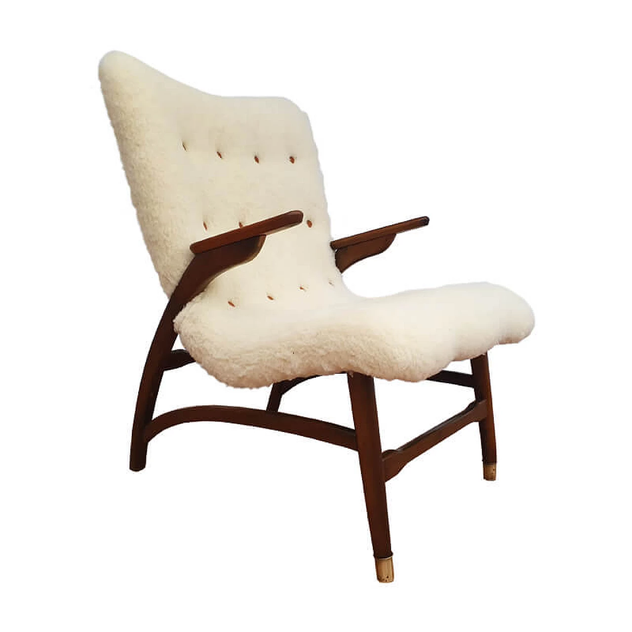 Danish wool armchair, restored, 1950s 1078636