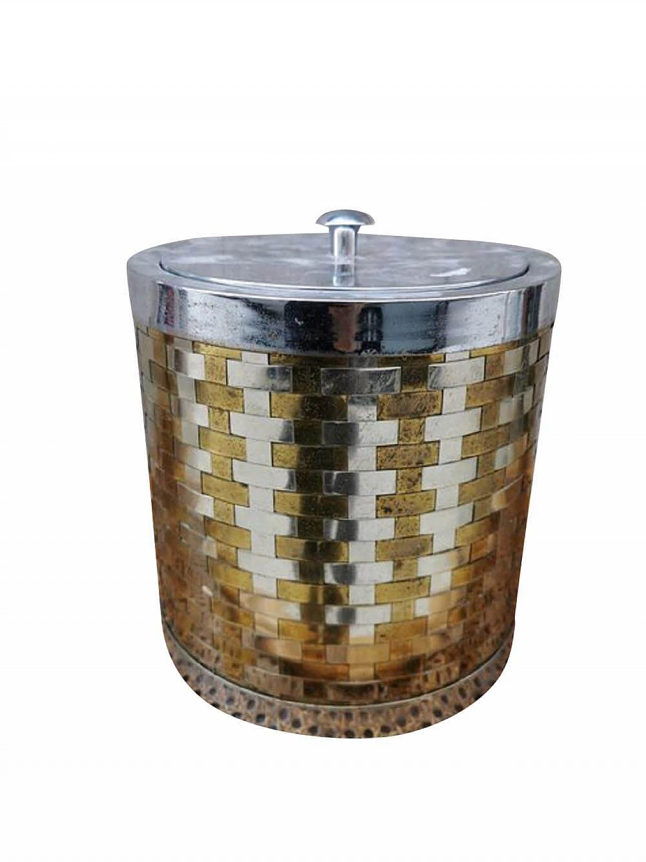 Icebox in steel and brass, attributed to Romeo Rega 1079025