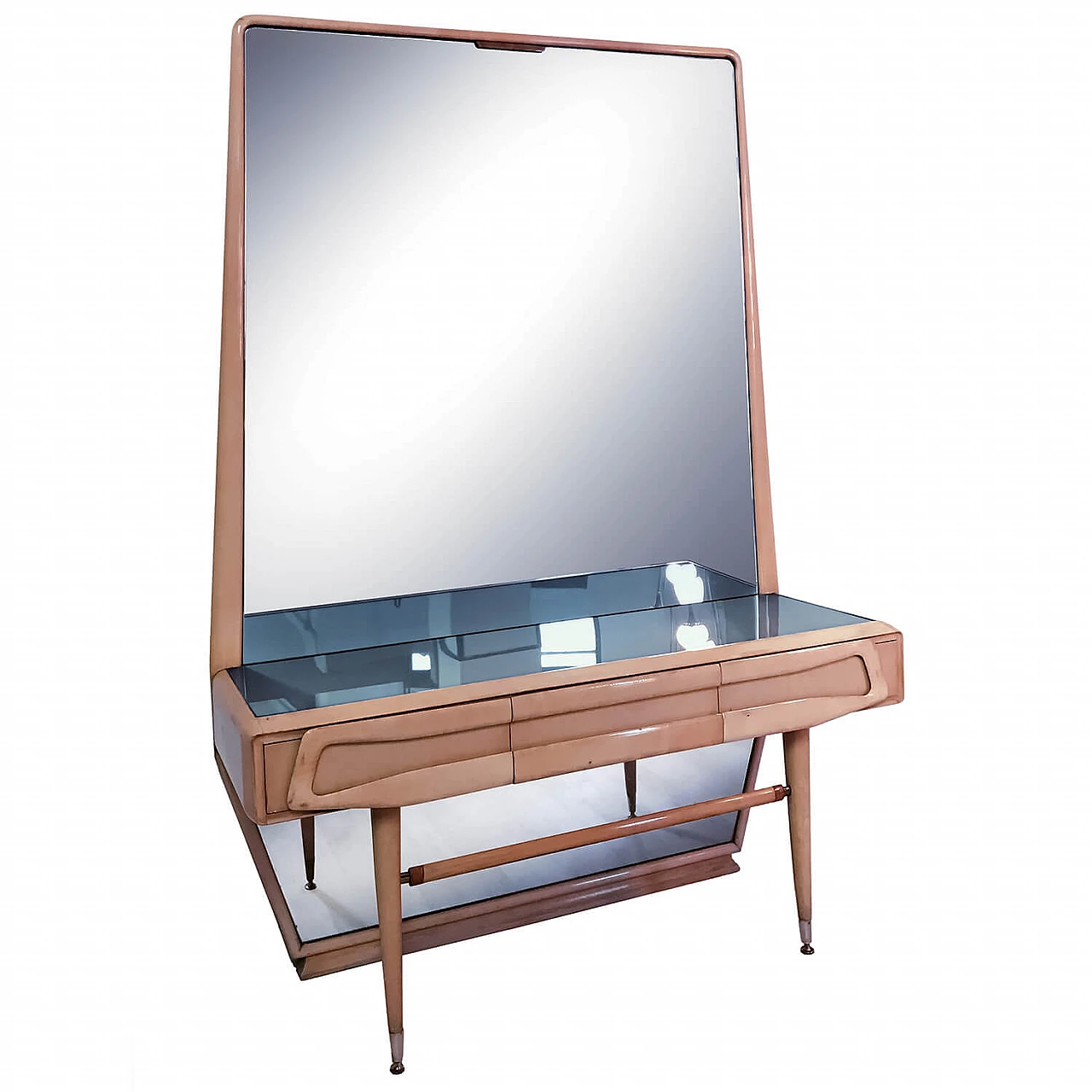 Vanity dresser in maple, with mirror by Silvio Cavatorta, 1950s 1079168