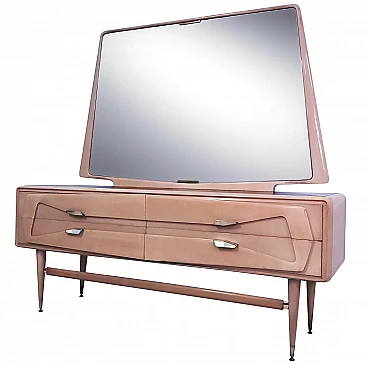 Maple chest of drawers with mirror, by Silvio Cavatorta, 1950s