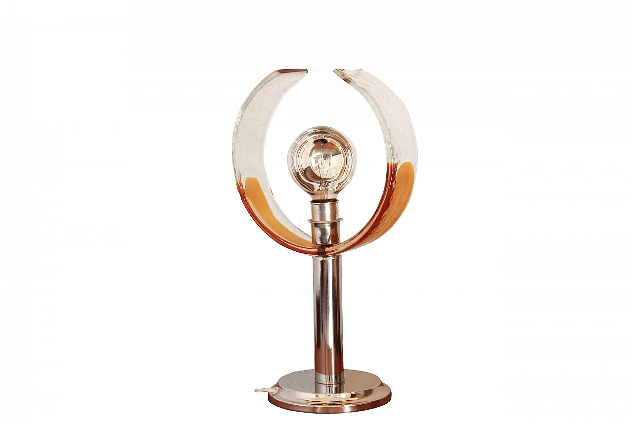 Lampada da tavolo in vetro di Murano, Carlo Nason per Mazzega, anni '70 1079225
