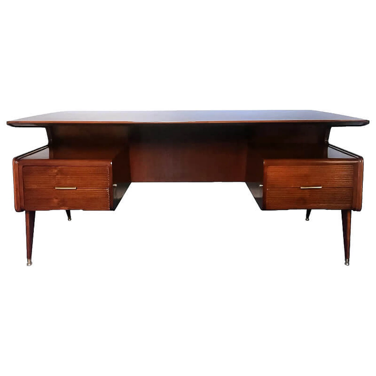 Scrivania da ufficio italiana in noce, di Guglielmo Ulrich, anni '50 1079260