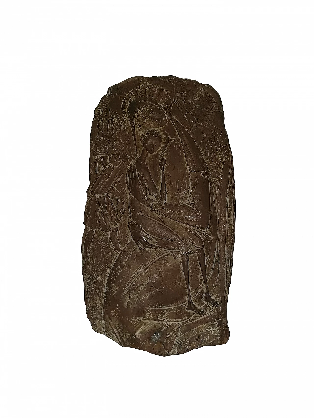 Virgin Mary and Child in bronze by Bellini, 1960s 1079409