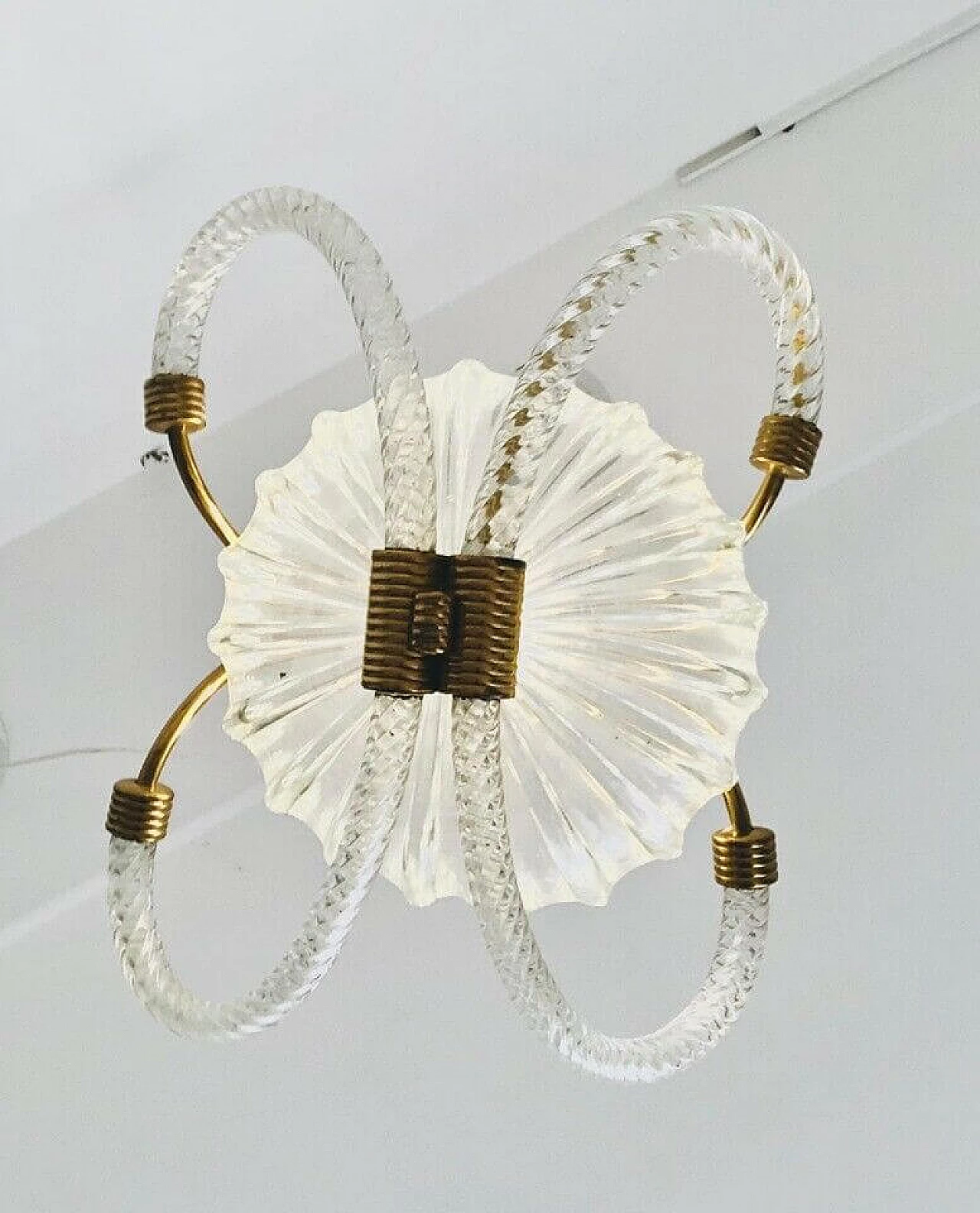 Barovier & Toso chandelier, glass and brass, 40's 1079470