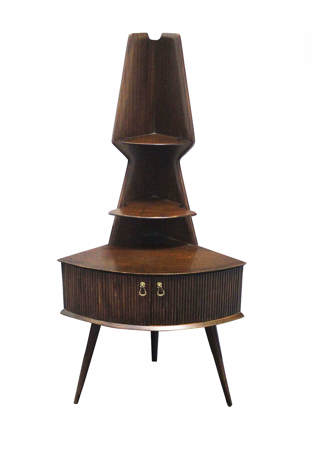 Mobiletto ad angolo in legno, anni '60 1079502
