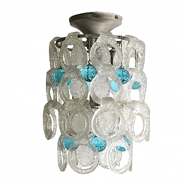 Murano glass chain cascade chandelier, 1960s