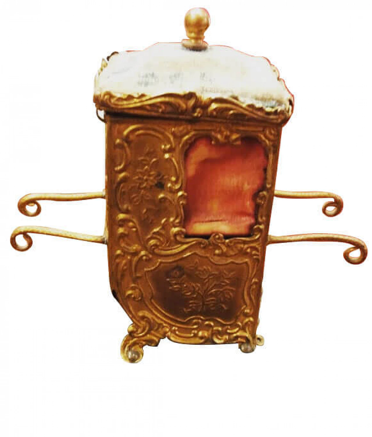 Small Italian box in brass in the shape of a sedan chair 1079567