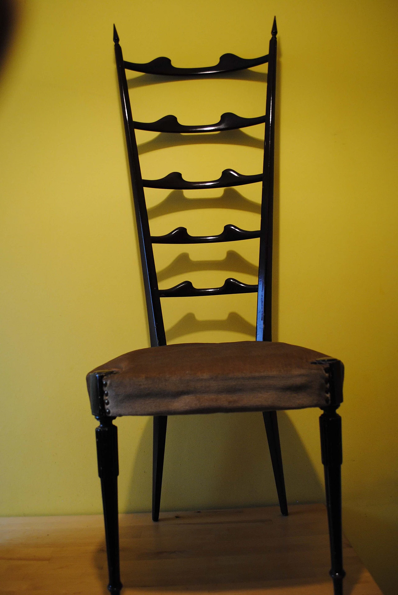 Coppia di sedie Chiavarine con seduta in velluto, '800 1079593