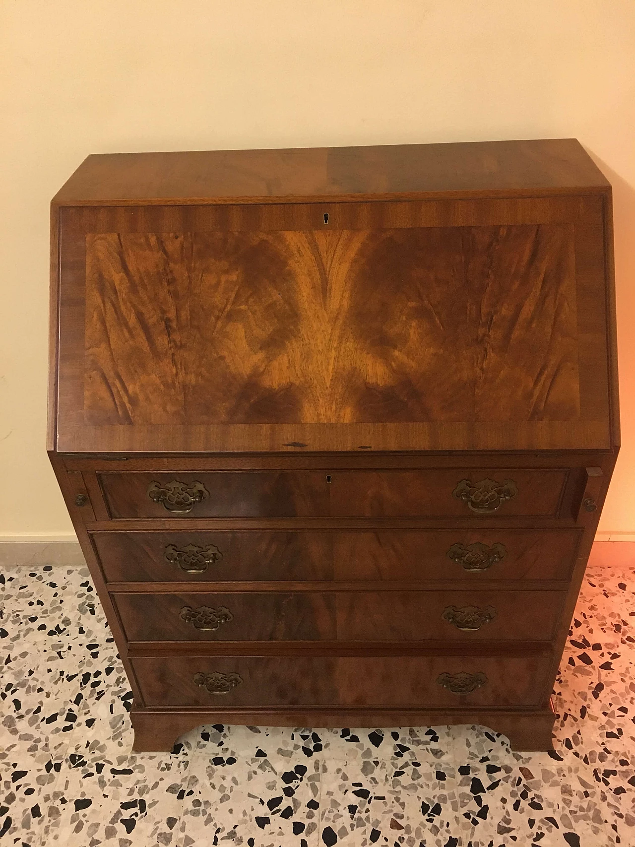 Ribaltina inglese in radica di noce, inizio ‘900 1079605