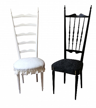 Pair of Chiavarine armchairs, one white and one black