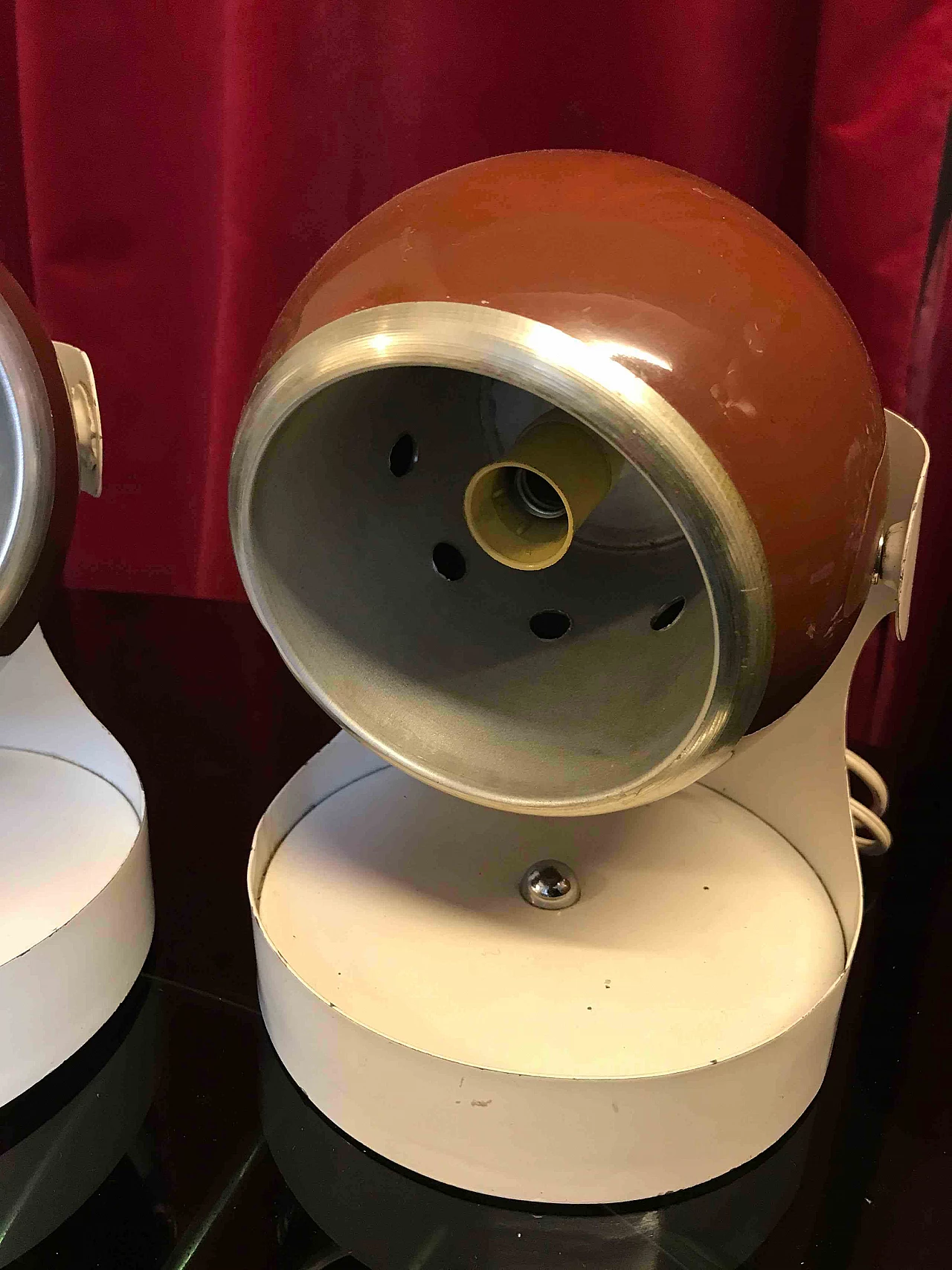 Pair of table lamps, brown, '60s 1079716