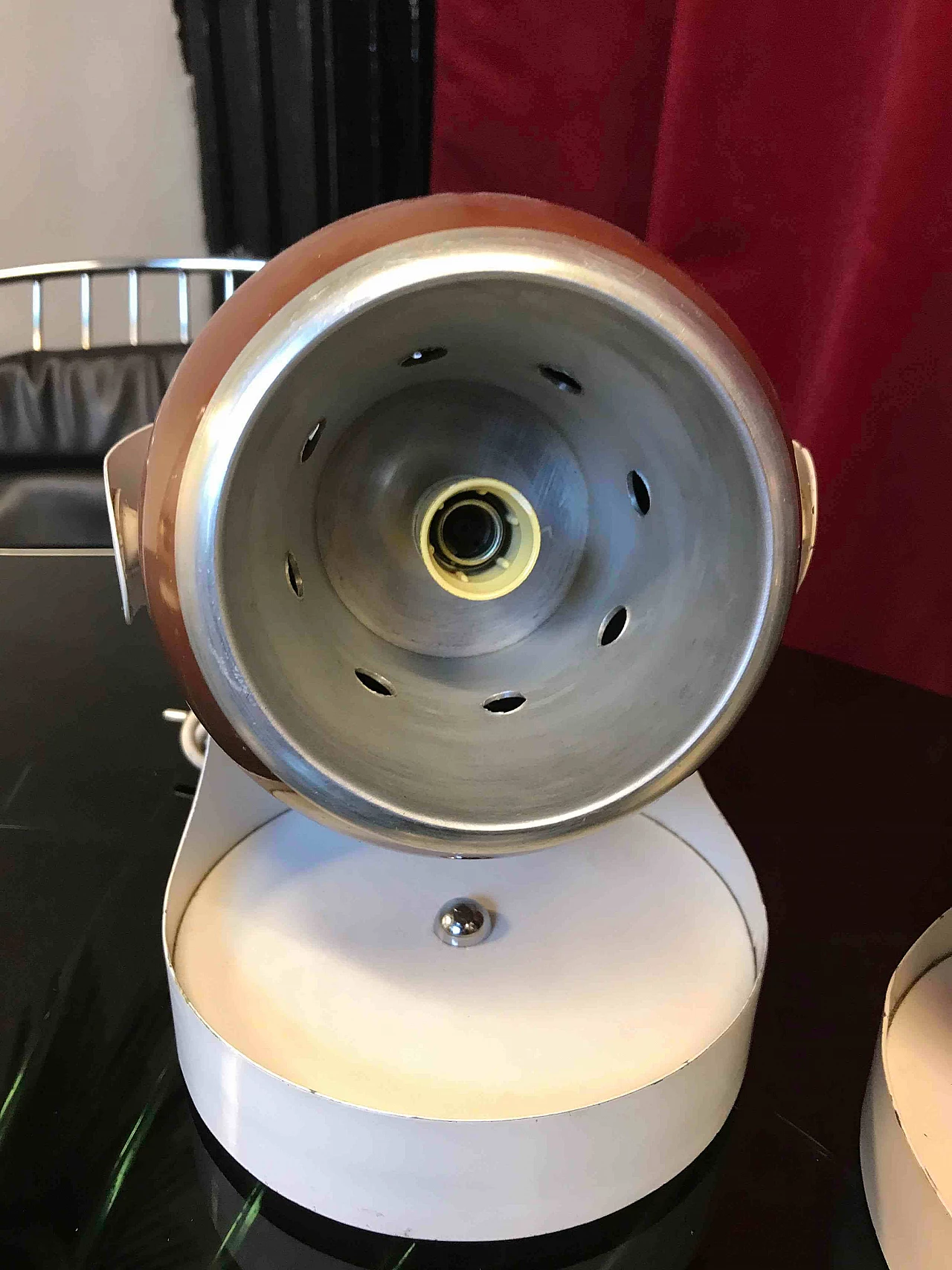 Pair of table lamps, brown, '60s 1079717