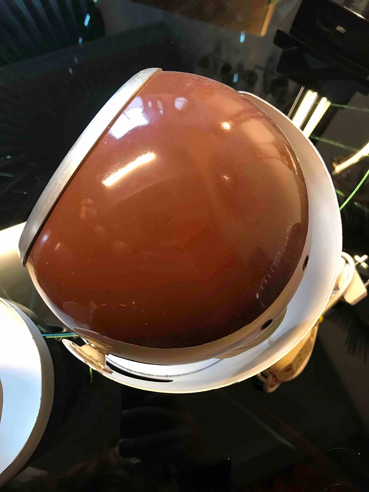 Pair of table lamps, brown, '60s 1079718