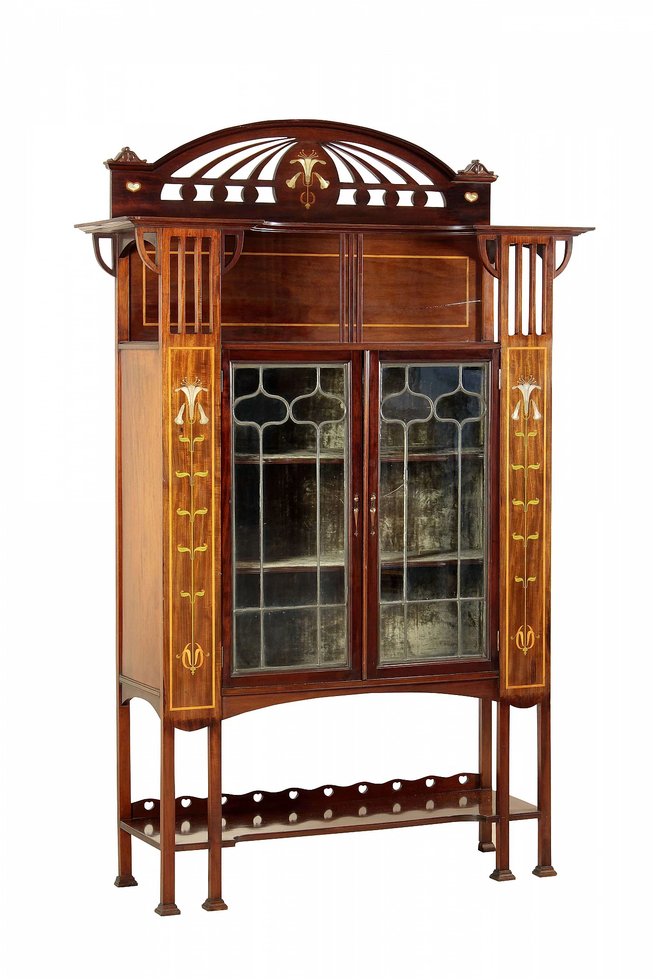 English Art Nouveau showcase, Arts and Crafts, in mahogany, end of the 19th century 1079806