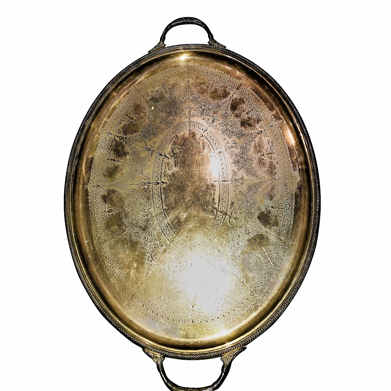 Vassoio in argento con manici 1079844