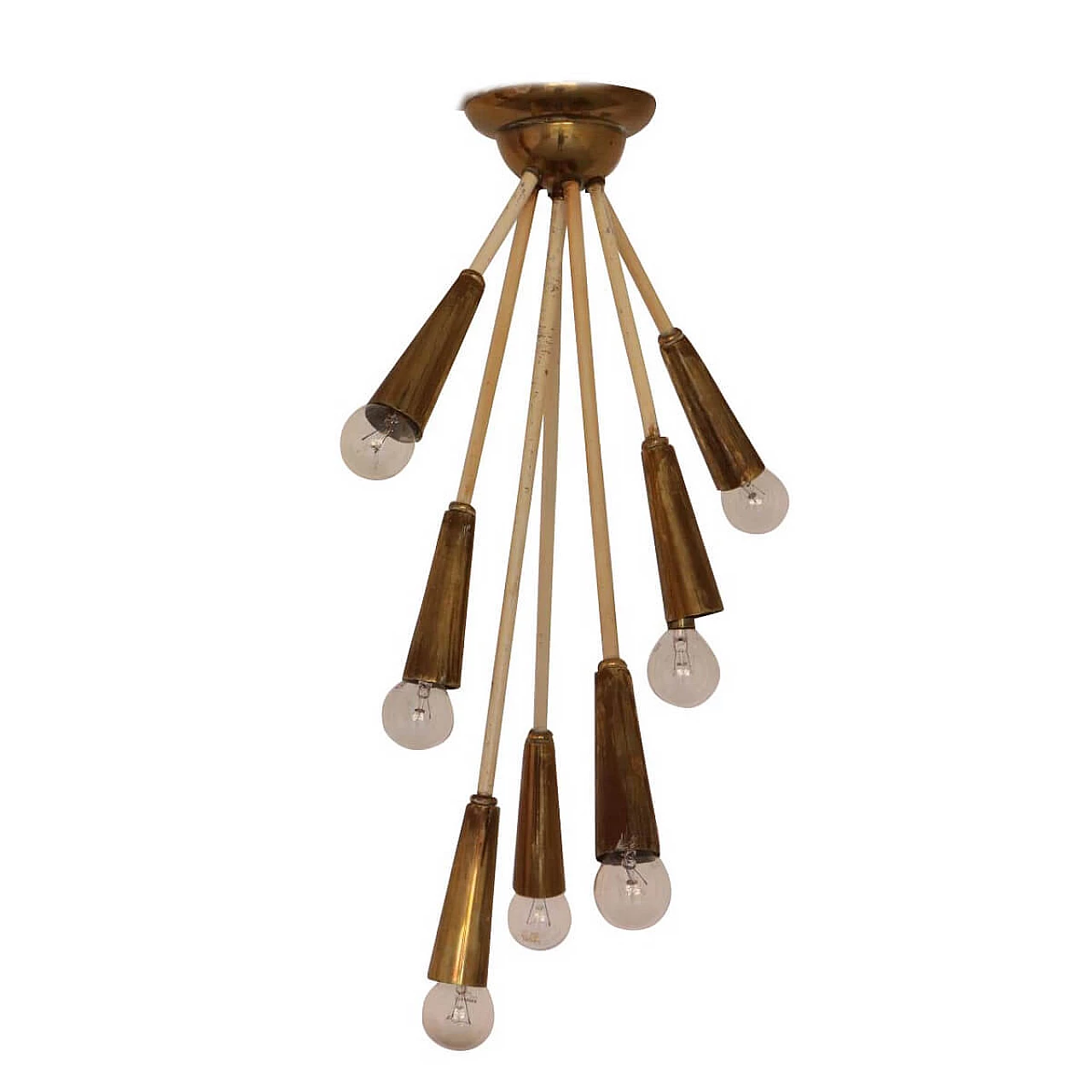 Brass chandelier, 7 lights, 1950s 1079944