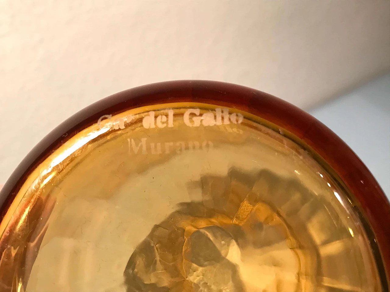 Amber vase in Murano glass, 70s 1079997