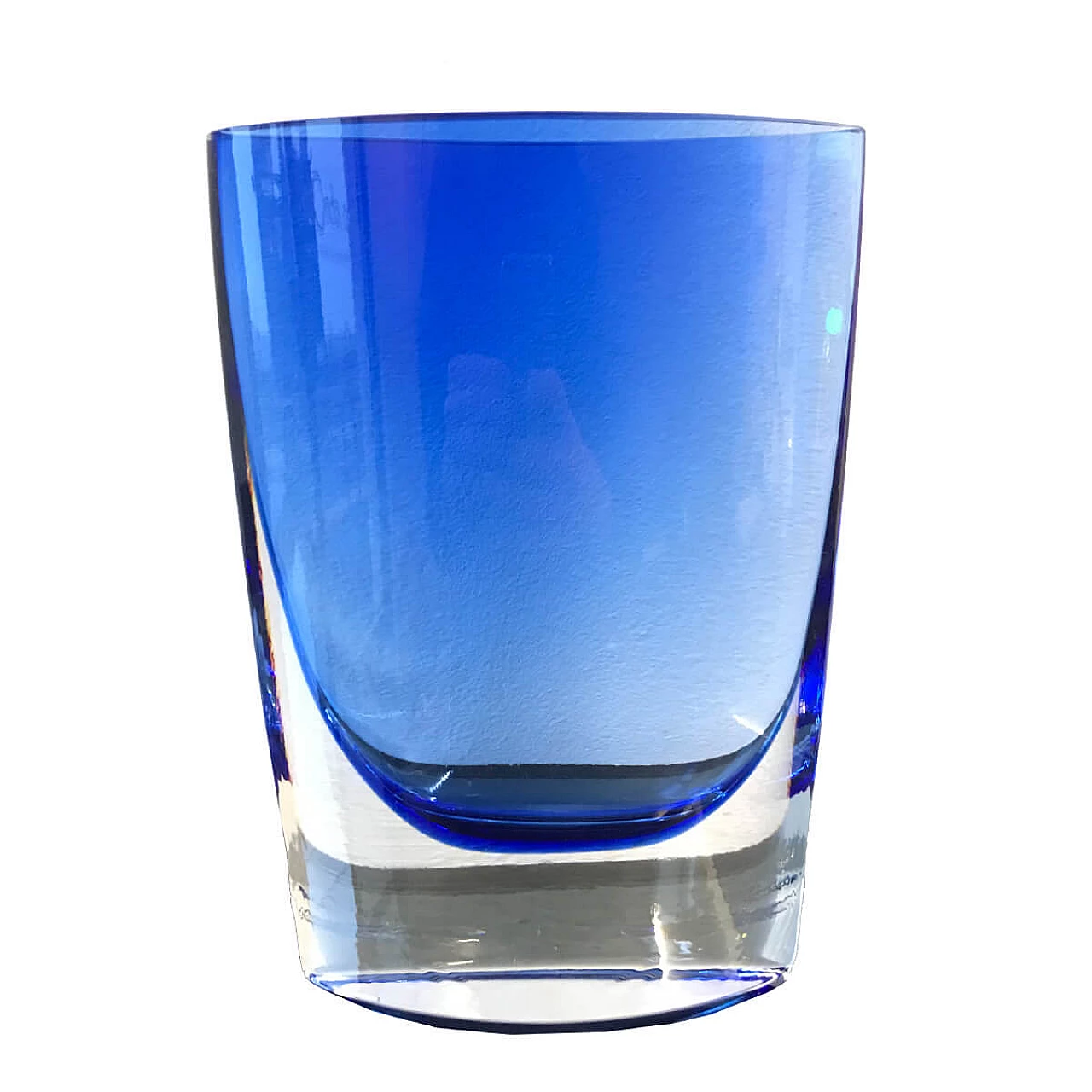 Blue submerged glass vase, Gunnar Ander for Lindshammar 1080046