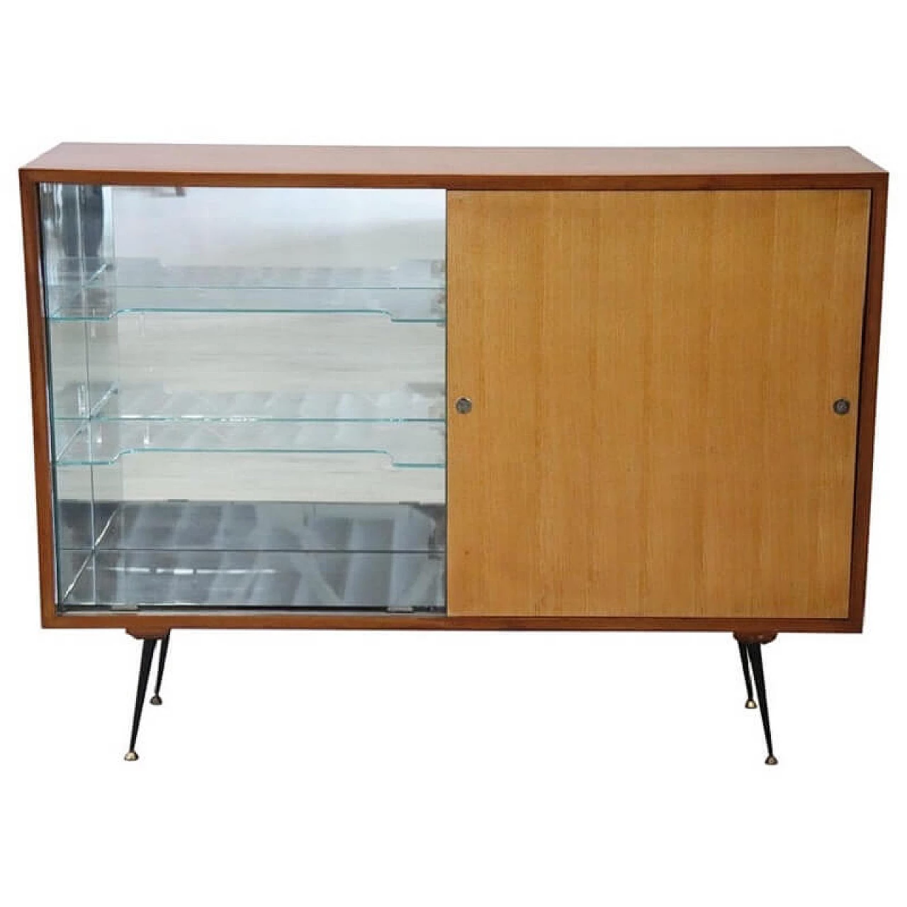 Bar cabinet, wood and glass, Italian design, '60s 1080154