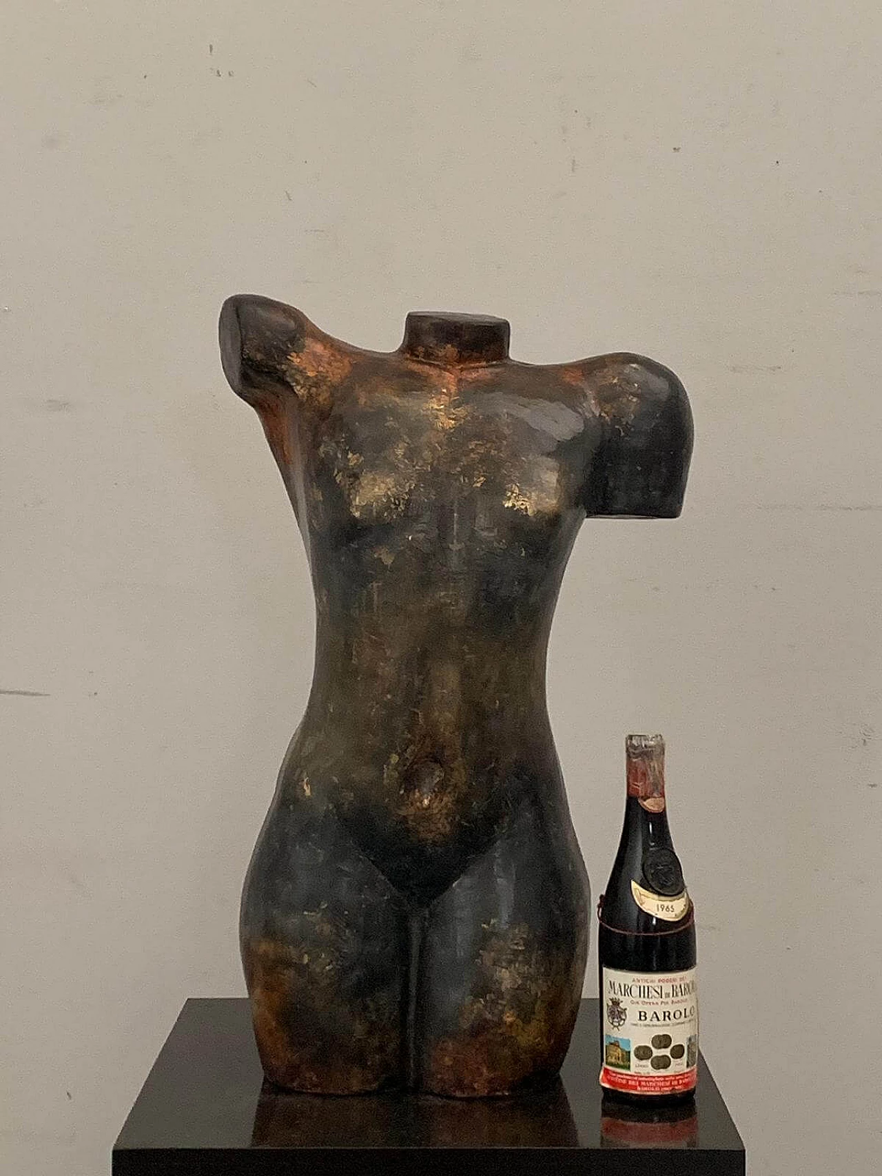 Busto in resina patinato a cromi metallici, anni '90 1080426