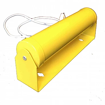 Yellow metal wall light, with adjustable light, 80's