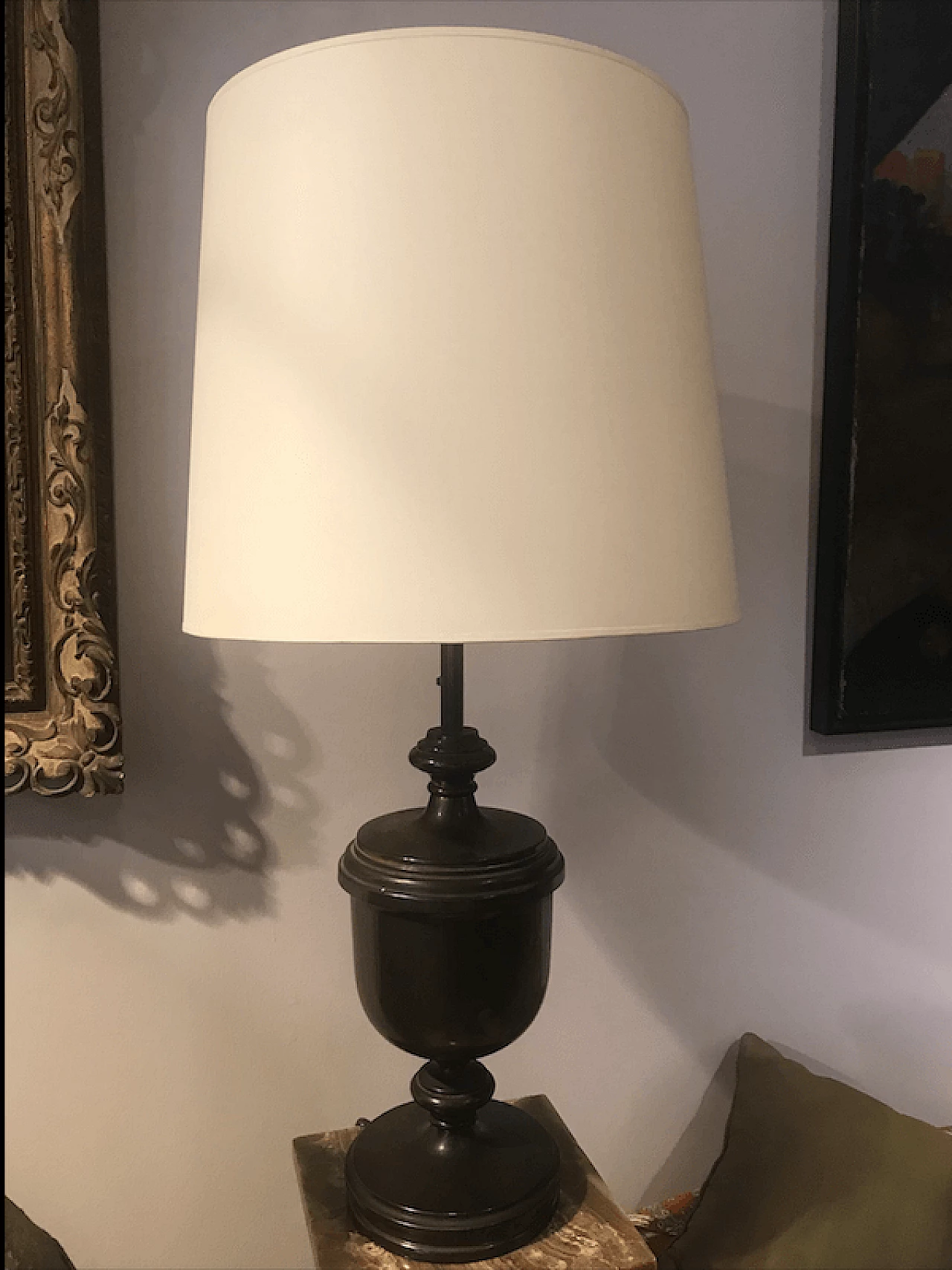 Pair of bronze table lamps, 20s 2