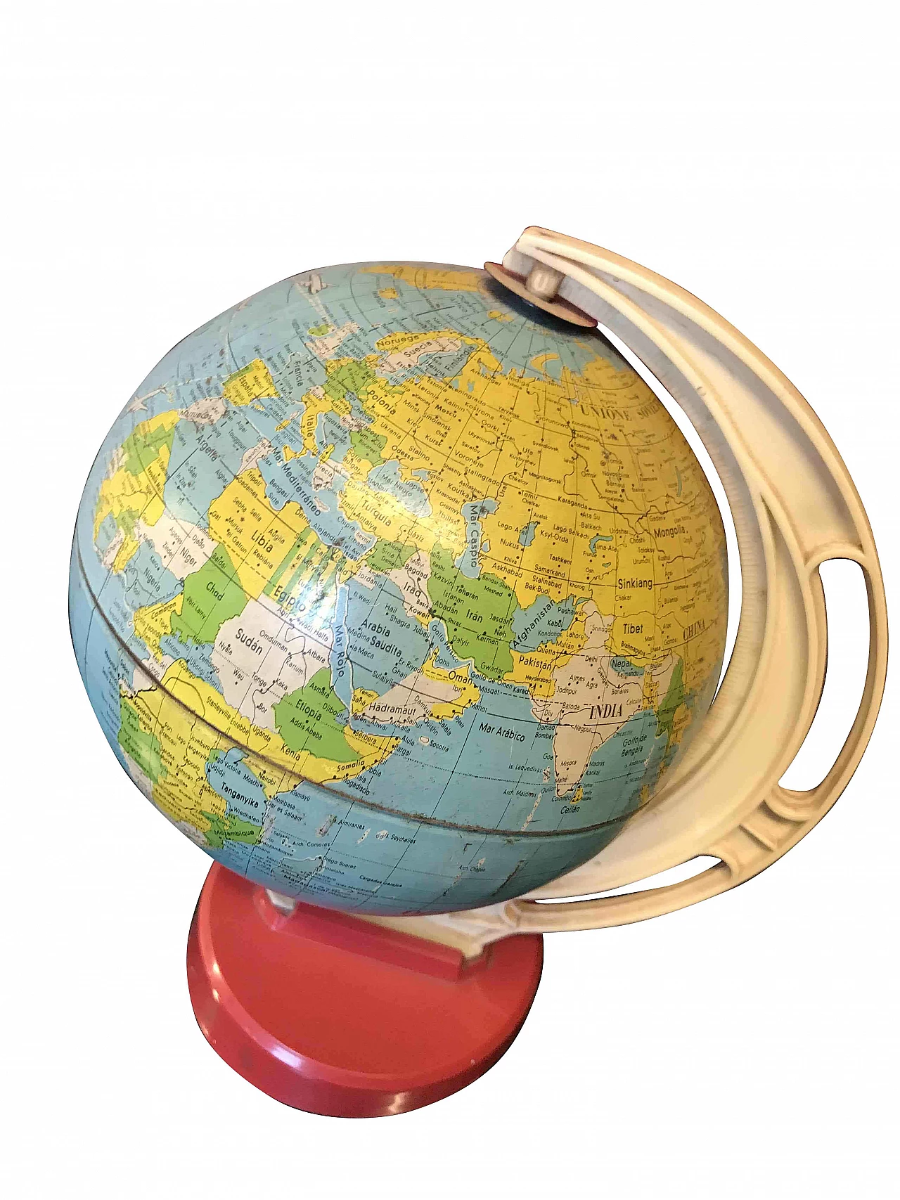 Mappamondo con base in plastica, anni '80 1080714