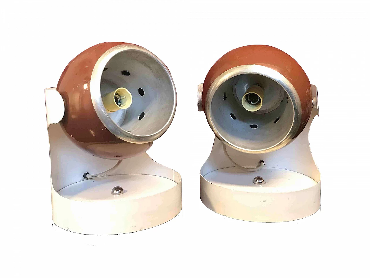 Pair of table lamps, brown, '60s 1080819