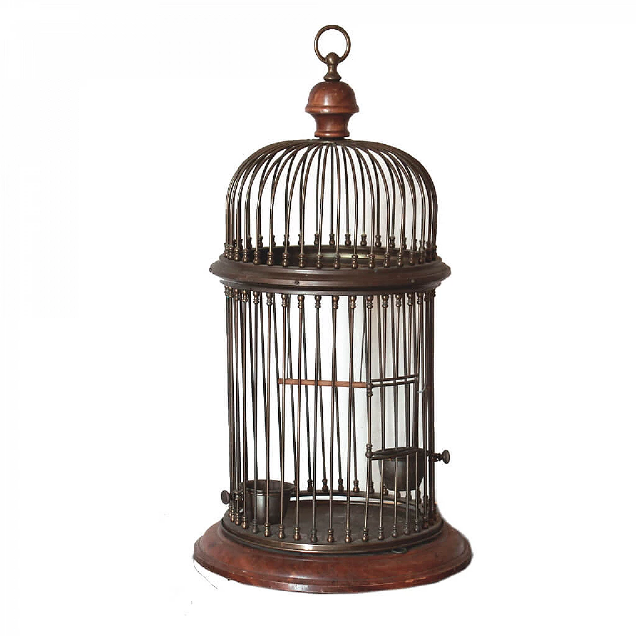 Birds cage in wood and brass, '50s 1080826