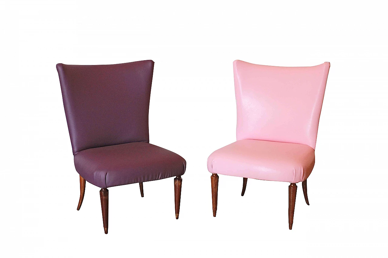 Pair of skai-coated armchairs, 1950s 1080832