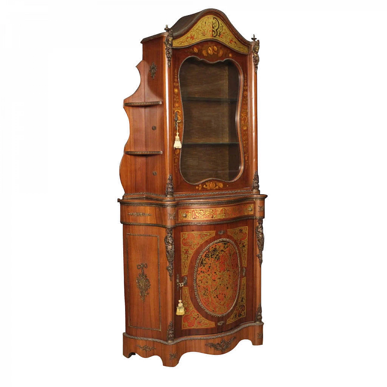 Credenza francese in stile Boulle Napoleone III in legno intarsiato 1080868