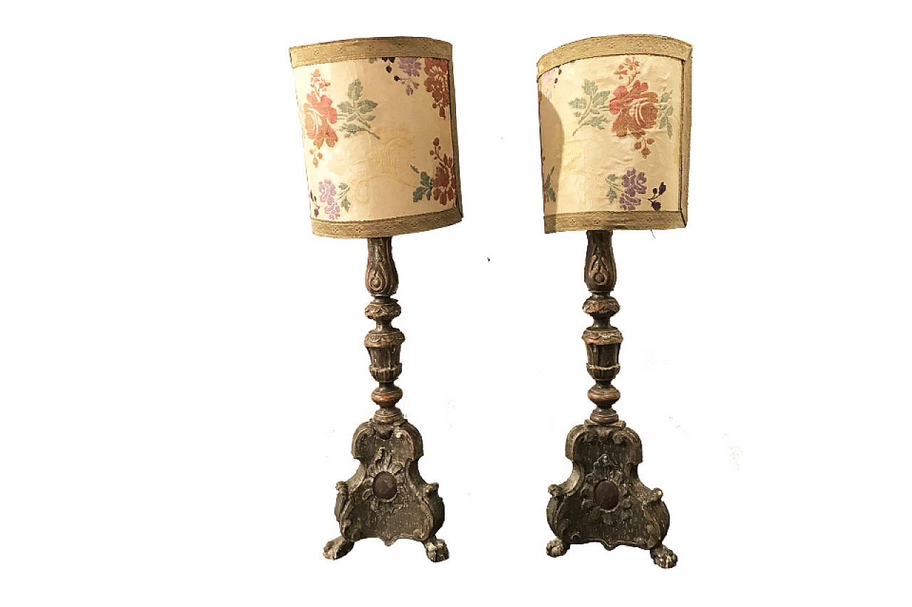 Pair of electrified venetian candlesticks, Italy, 17th century 1