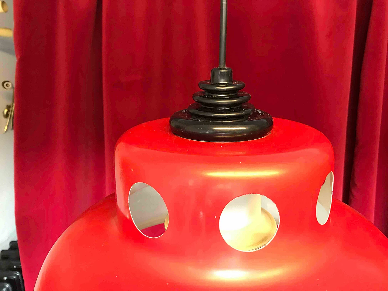 Red ceiling lamp, by Isao Hosoe for Valenti, 1960s 1081873