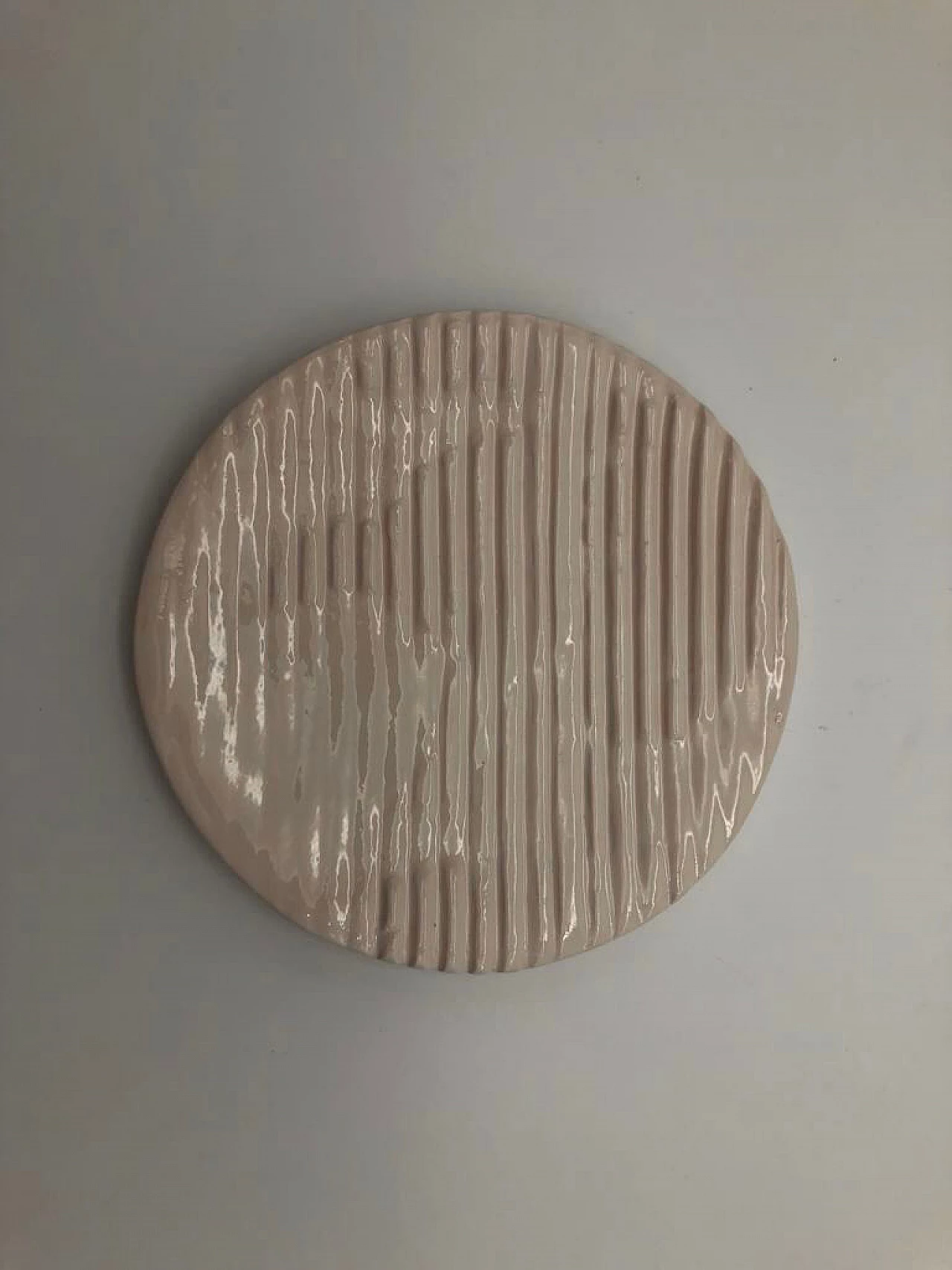 Piattino in ceramica smaltata bianca, produzione OVO 1082048