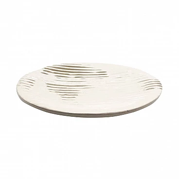 Small plate in white glazed ceramic, production OVO