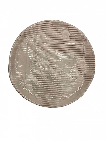 Piatto da portata, smaltata bianca, produzione OVO