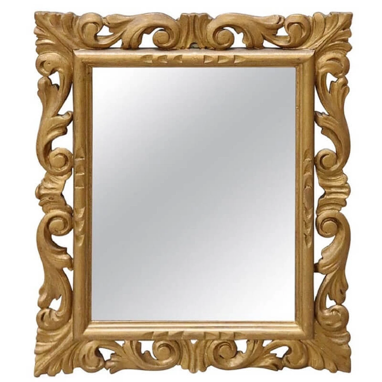 Mirror in baroque style carved and gilded wood, XX century 1082554