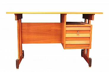 Wooden desk, with 3 drawers, 50s
