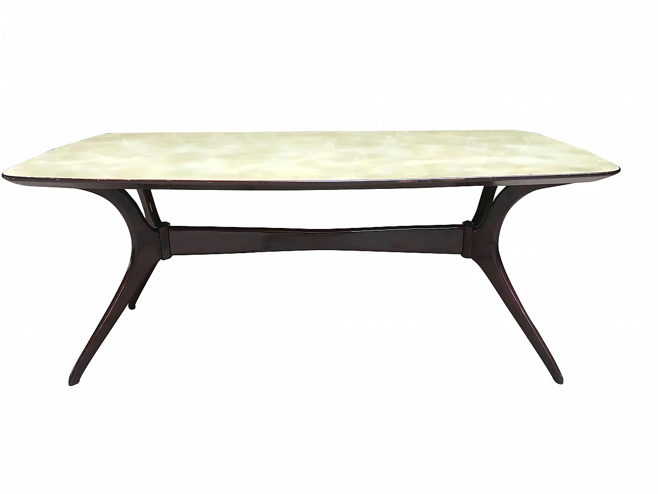 Beech table with glass top, 1950s 1082688