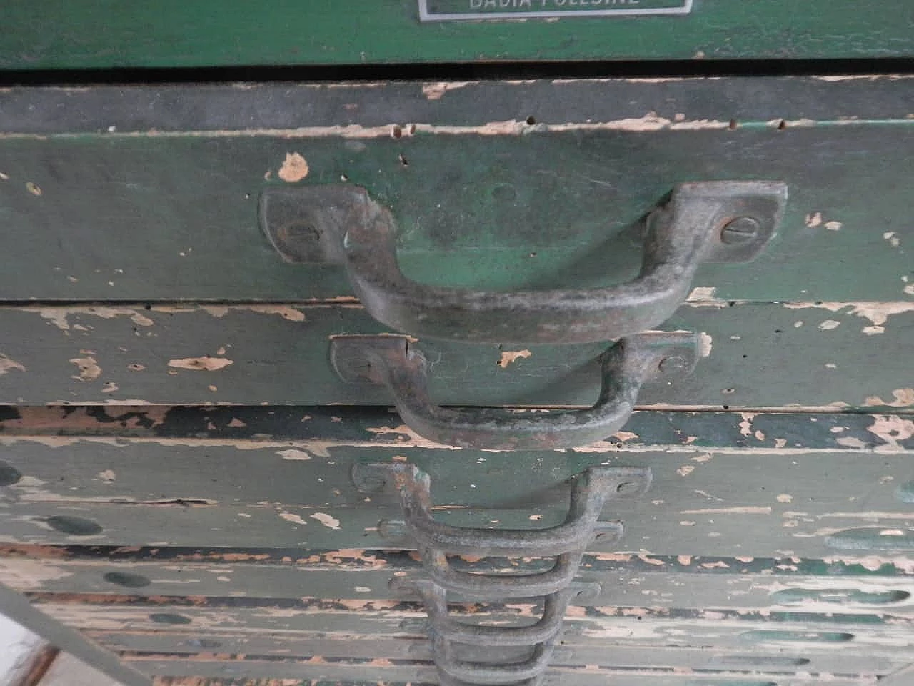 Typography green chest of drawers, Italy, 50s 1082823