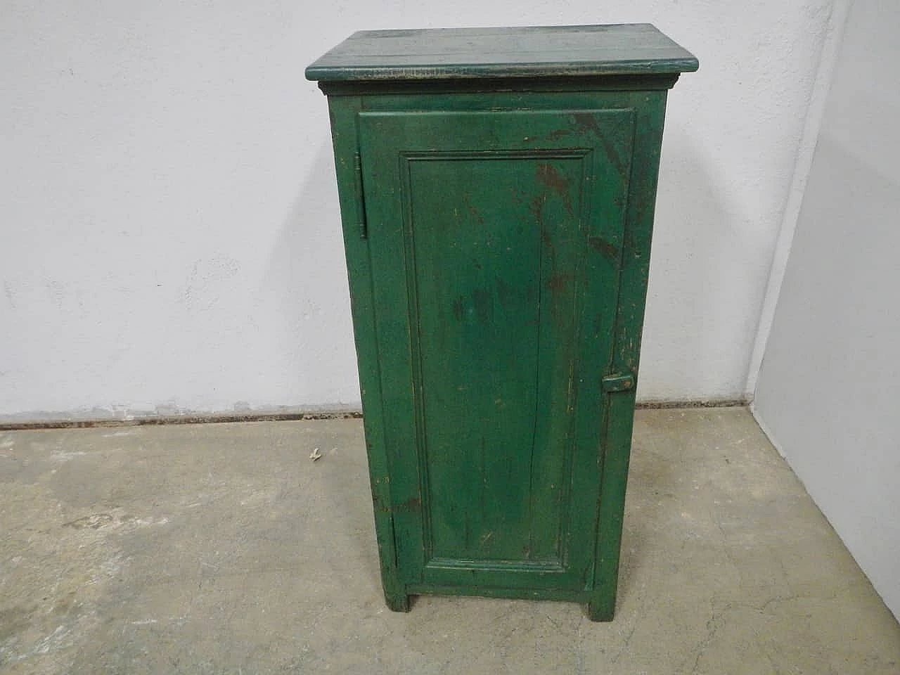 Green typography side table in wood, Italy, 50s 1082931