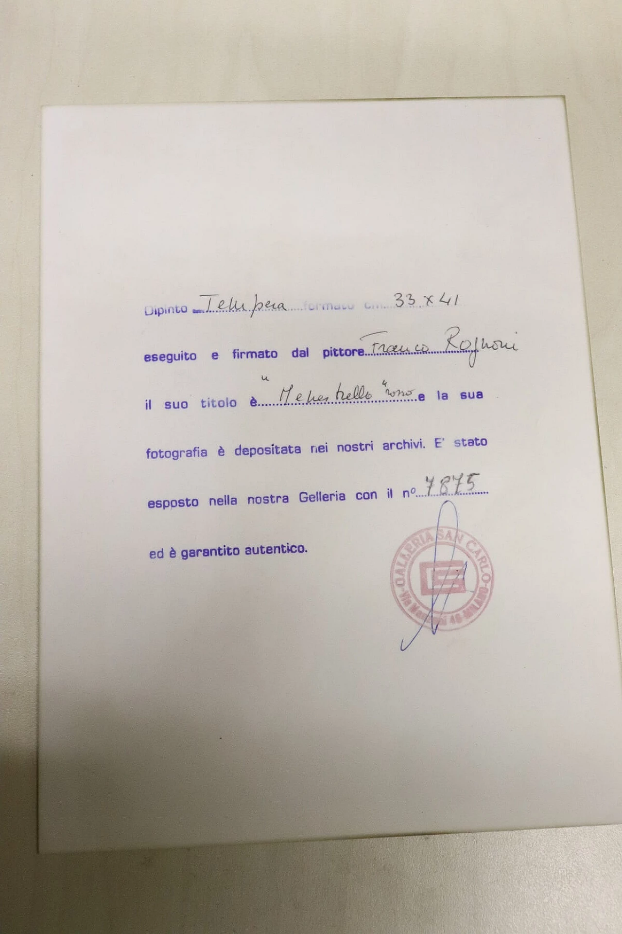 “Menestrello Rosso”, dipinto tempera su masonite di Franco Rognoni (1913-1999) 1083058