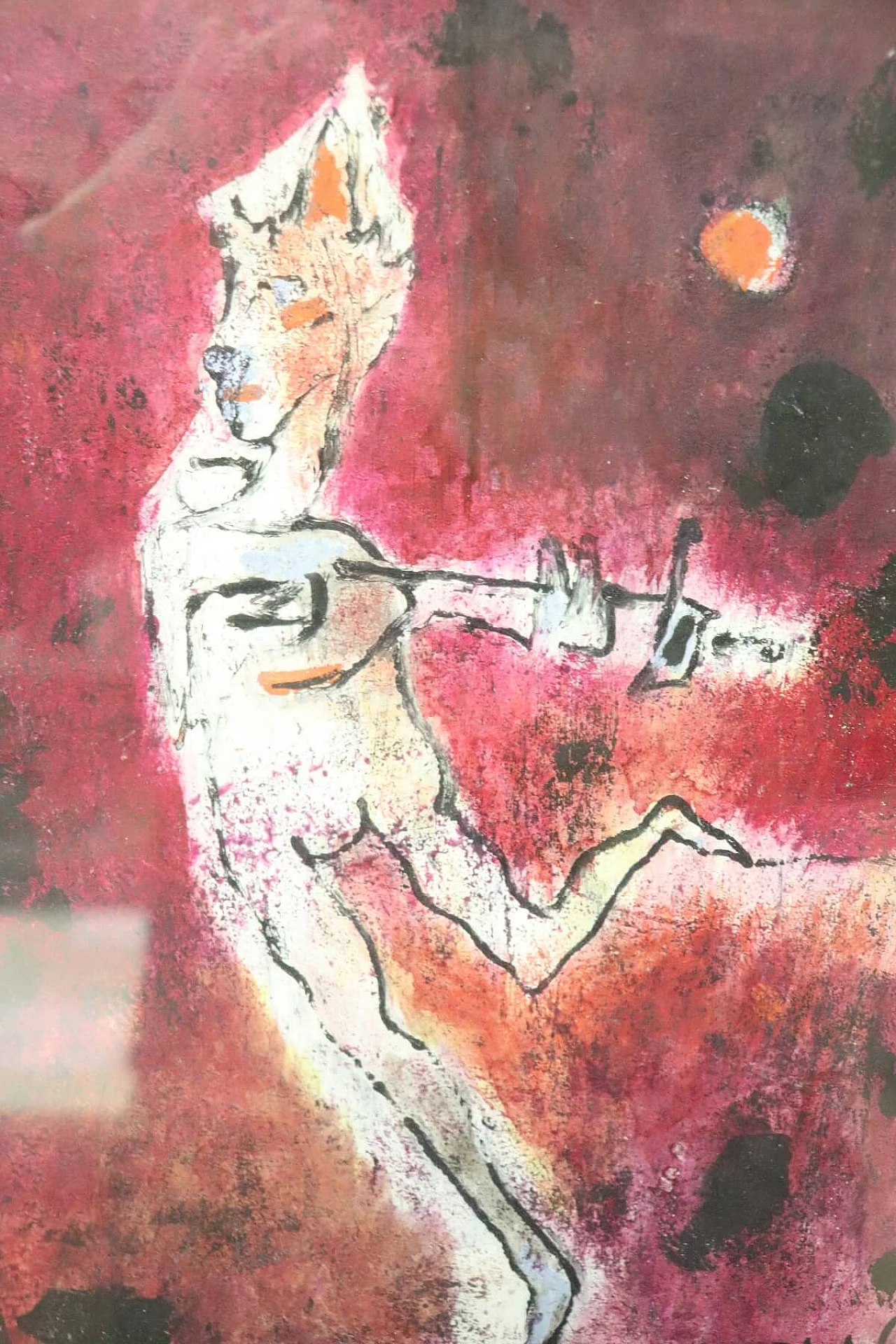 “Menestrello Rosso”, dipinto tempera su masonite di Franco Rognoni (1913-1999) 1083061