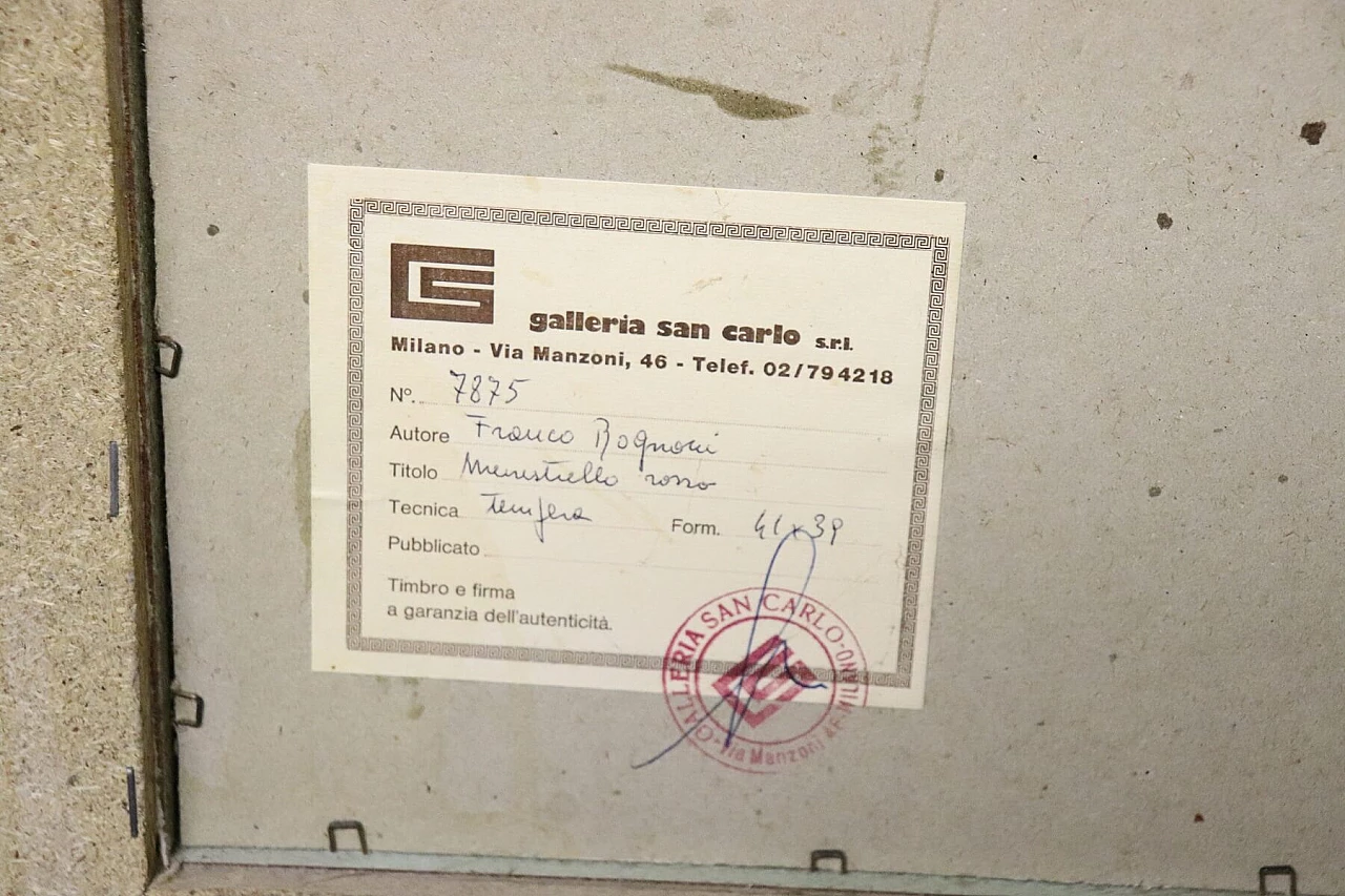 “Menestrello Rosso”, dipinto tempera su masonite di Franco Rognoni (1913-1999) 1083063