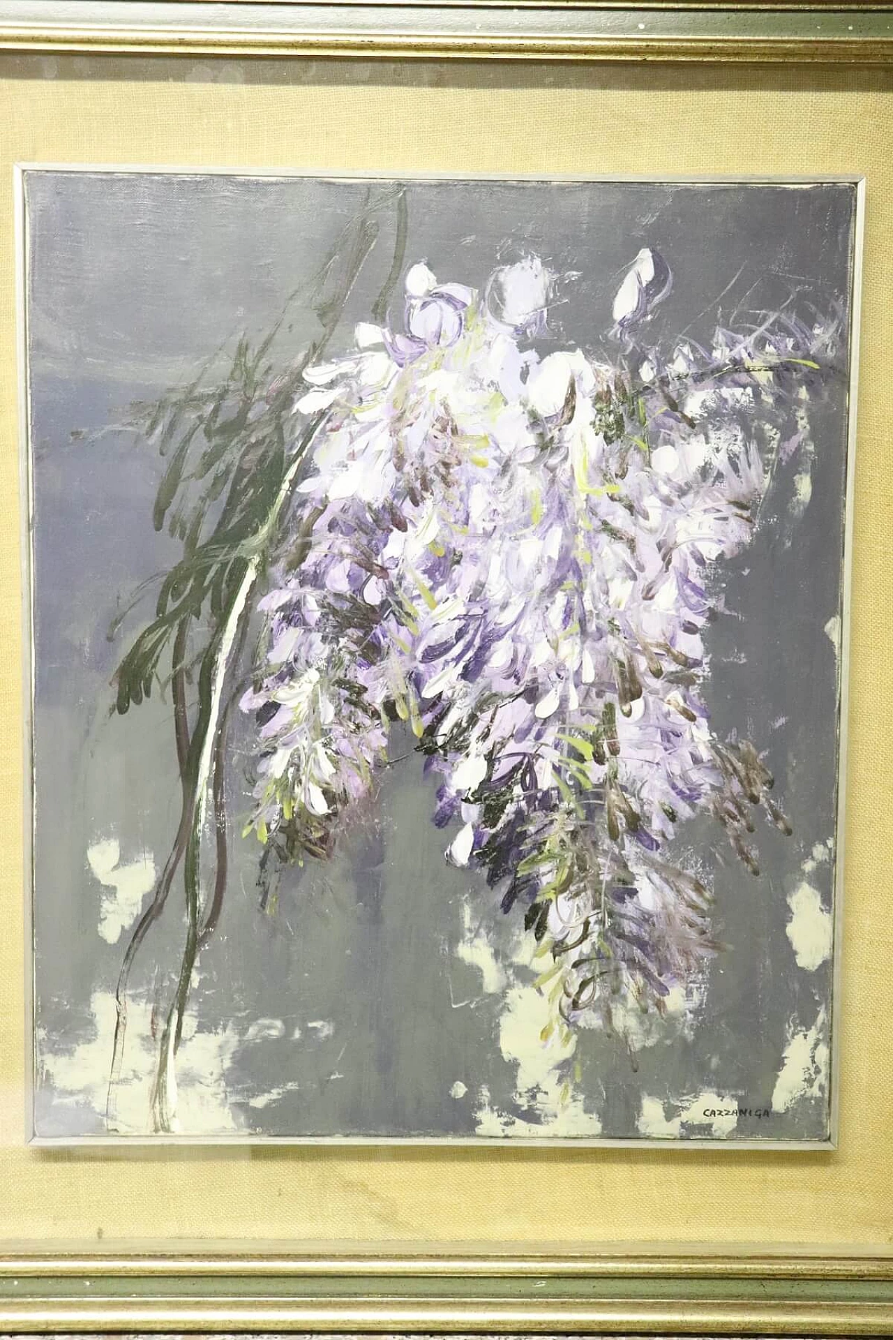 “Glicine”, dipinto olio su tela di Giancarlo Cazzaniga (1930-2013) 1083200