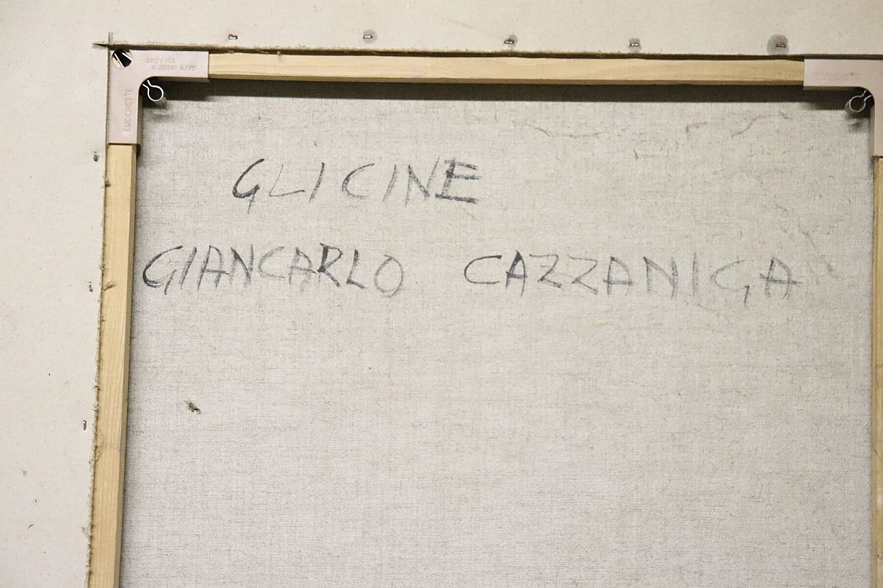 “Glicine”, dipinto olio su tela di Giancarlo Cazzaniga (1930-2013) 1083205