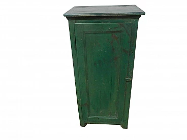 Green typography side table in wood, Italy, 50s