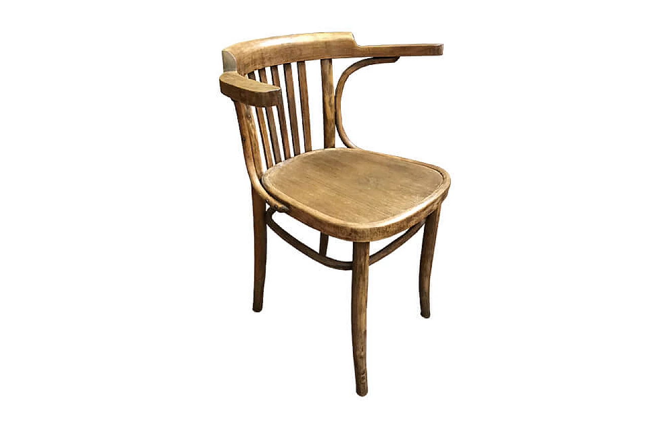 Sedia da scrivania in legno con braccioli 1