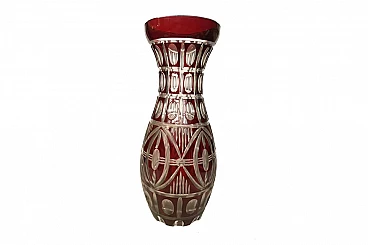 Red beveled vase type Baccarat